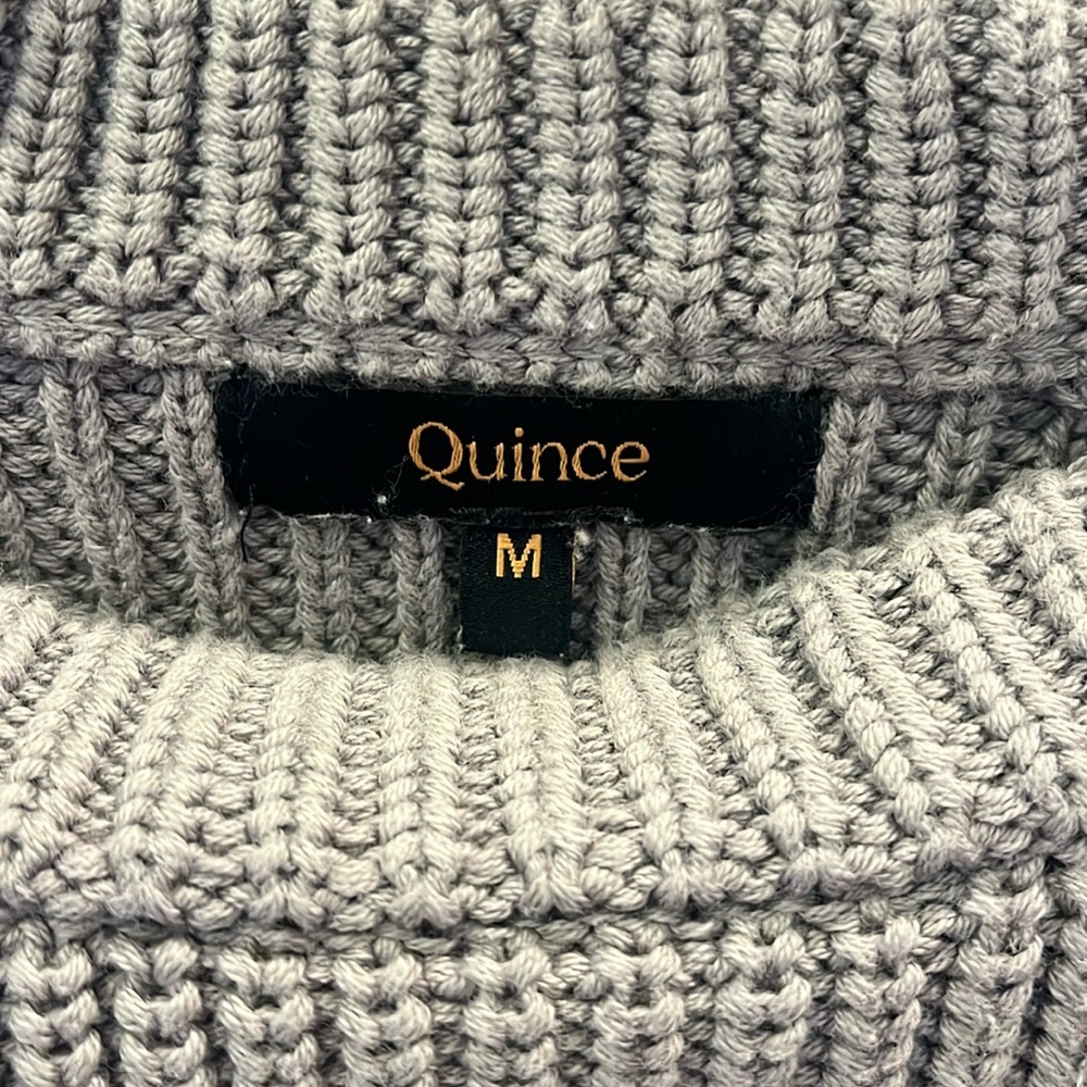 Quince, size medium, gray fisherman sweater